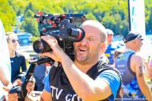 VinceTV cameraman at CanadaMan xtreme triathlon